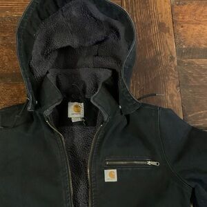 Carhartt Woman’s Wildwood Black Hooded Work Jacket small